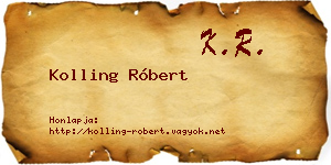 Kolling Róbert névjegykártya