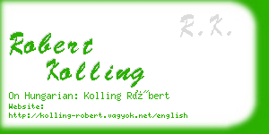 robert kolling business card